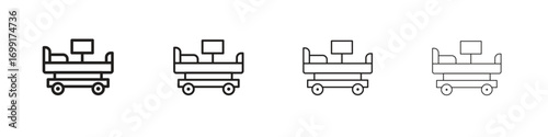 Hospital bed icon line design. thin line vector icon set.