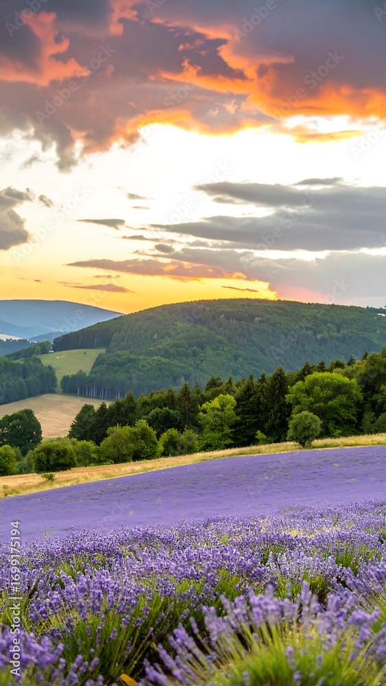 Obraz premium Lavender field at sunset (5)