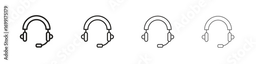 Headphone icon line design. thin line vector icon set.
