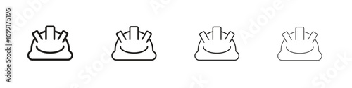 Hard hat icon line design. thin line vector icon set.