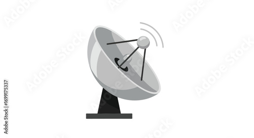 Satellite dish broadcasting signals, illustrating communication technology and data transmission infrastructure used for global network connectivity