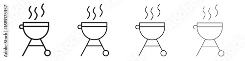 Grill icon line design. thin line vector icon set.