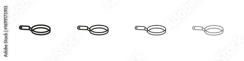 Frying pan icon line design. thin line vector icon set.