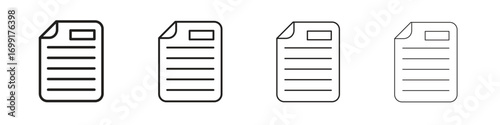File icon line design. thin line vector icon set.