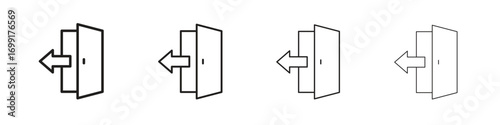 Exit icon line design. thin line vector icon set.