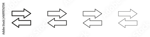 Exchange icon line design. thin line vector icon set.