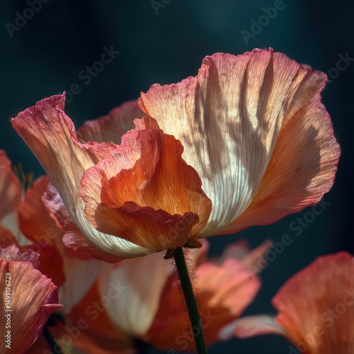 Beautiful poppy flower closeup