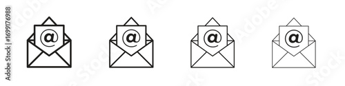 Envelope open icon line design. thin line vector icon set.