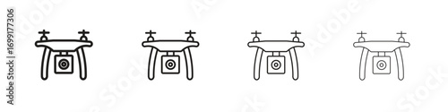 Drone icon line design. thin line vector icon set.