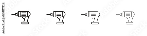 Drill icon line design. thin line vector icon set.
