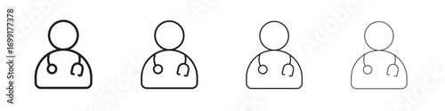 Doctor icon line design. thin line vector icon set.