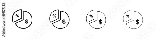 Dividend icon line design. thin line vector icon set.