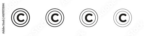 Copyright icon line design. thin line vector icon set.