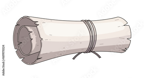 Cartoon Style Antiquated Scroll Depicting Timeless Elegance and Vintage Mystique for Creative Projects