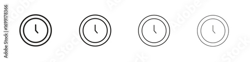 Clock icon line design. thin line vector icon set.