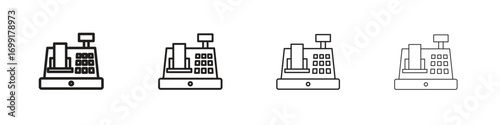 Cash register icon line design. thin line vector icon set.