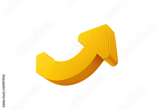 Bright gold arrow curving upward