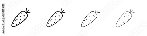Carrot icon line design. thin line vector icon set.