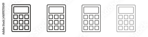 Calculator icon line design. thin line vector icon set.