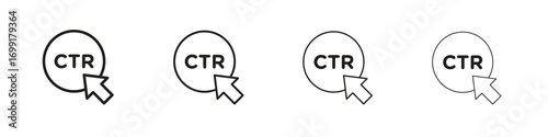 CTR icon line design. thin line vector icon set.