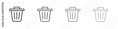 Bin icon line design. thin line vector icon set.