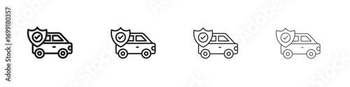 Auto insurance icon line design. thin line vector icon set.