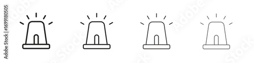 Ambulance siren icon line design. thin line vector icon set.