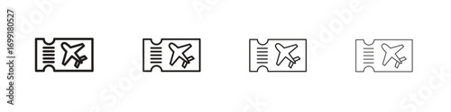 Airline ticket icon line design. thin line vector icon set.