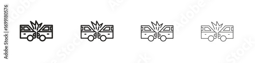 Accident icon line design. thin line vector icon set.