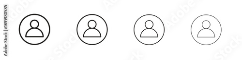 Account icon line design. thin line vector icon set.