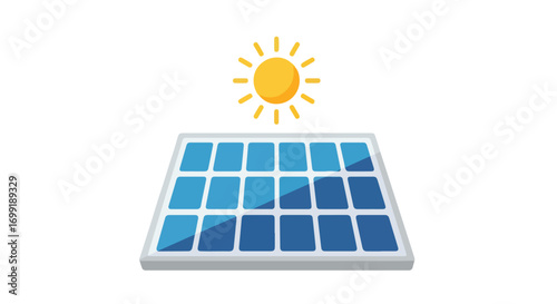Illustration showcasing solar energy: a clean energy source for sustainability and environmental preservation for a greener future