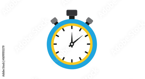 Stylized stopwatch graphic displaying time measurement isolated on white backdrop for design applications and presentations