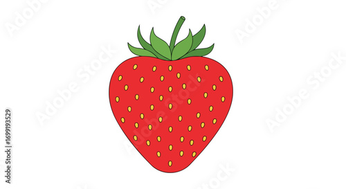 Vibrant Strawberry Illustration: A Simple Yet Striking Representation of Summer Fruit Freshness