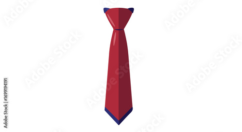 Crimson formal neckwear representing business style and professional look on a plain white background showcasing elegant office attire