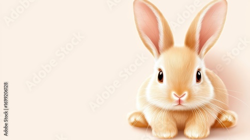 Cute and Adorable Rabbit Illustration with Pink Background