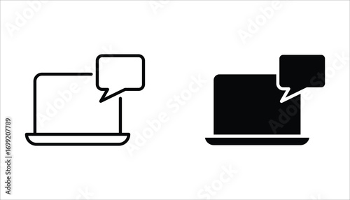  Web seminar line and silhouette icon set, can be used in logo, UI and web design, Flat illustration of vector icon on white background.