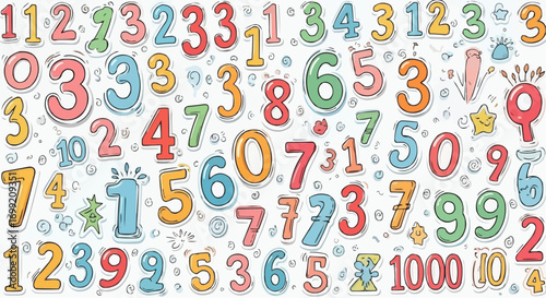 Colorful numbers background vector illustration for educational resources and creative projects design element vector