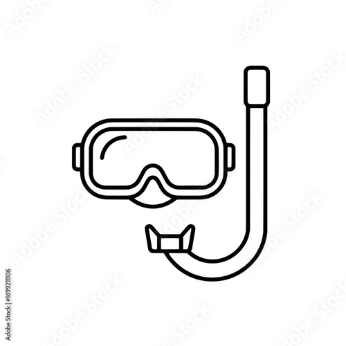 Snorkel Gear Icon A simple illustration for recreational diving, template s_Page 10