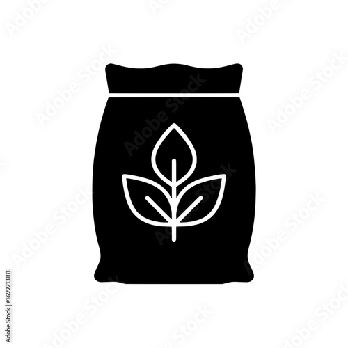Fertilizer Bag Icon Enhancing Plant Growth and Soil Nutrition Illustration
