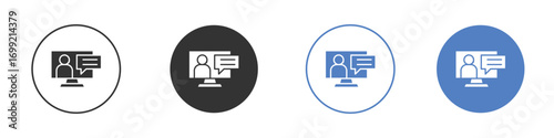 Video chat icon pictogram for your web site design, logo
