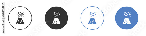 Volcano icon pictogram for your web site design, logo