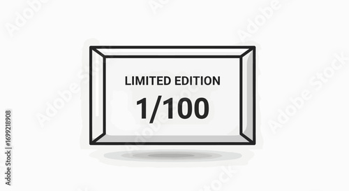 A simple black and white icon showing a limited edition label numbered one of one hundred.