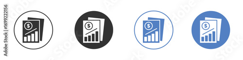 Financial report icon pictogram for your web site design, logo