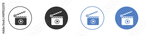Film clapperboard icon pictogram for your web site design, logo