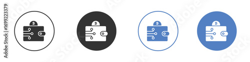 Cryptocurrency wallet icon pictogram for your web site design, logo