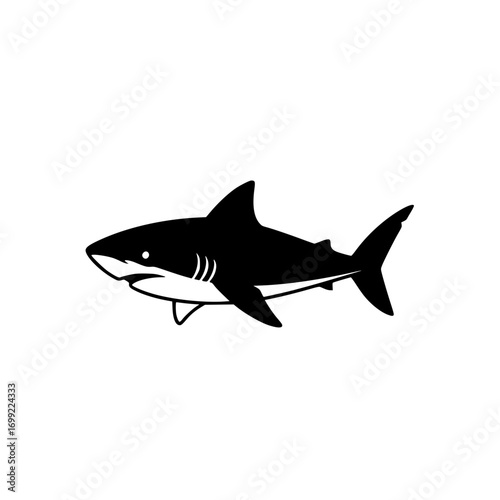 silhouette of shark swimming in ocean representing marine wildlife and underwater predator