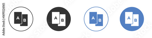 A B test icon pictogram for your web site design, logo