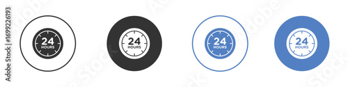 24 Hrs icon pictogram for your web site design, logo