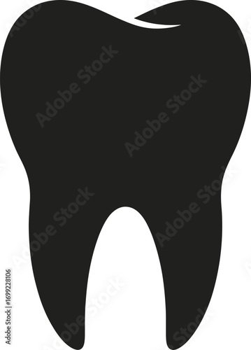 Black molar tooth silhouette dental
