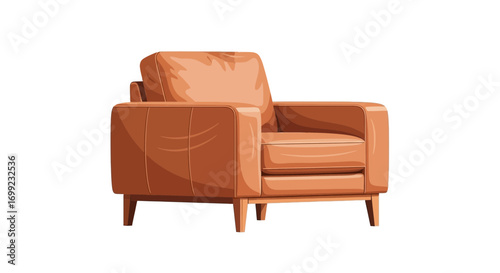 Comfortable leather armchair illustration for interior design and furniture